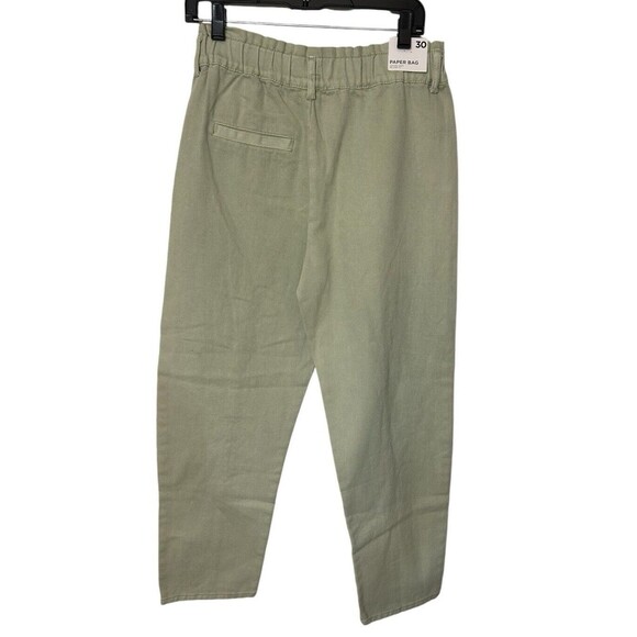 Forever 21 Paper Bag Green Cinched Waist Relaxed Fit Denim Jean High Rise - Picture 4 of 8